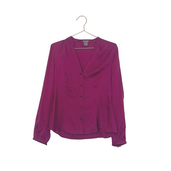 Ann Taylor silk blend button up blouse size 6 - Picture 1 of 5